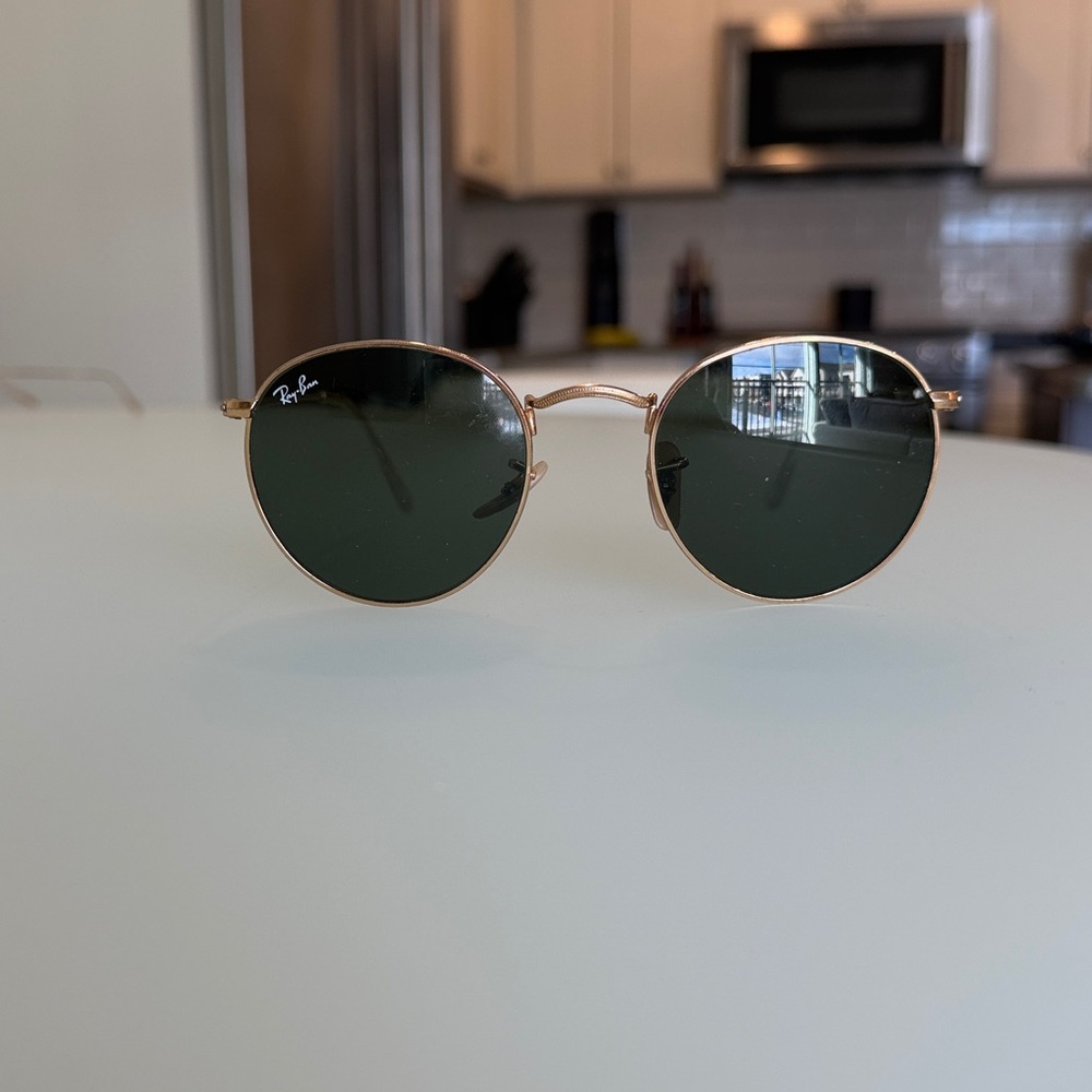 Ray-Ban Gold Frame Sunglasses with Dark Lenses